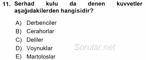 Osmanlı Merkez ve Taşra Teşkilatı 2015 - 2016 Ara Sınavı 11.Soru
