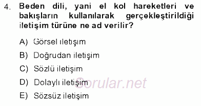 Toplum ve İletişim 2013 - 2014 Ara Sınavı 4.Soru