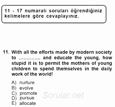 Okuma Ve Yazma Becerileri 1 2012 - 2013 Dönem Sonu Sınavı 11.Soru