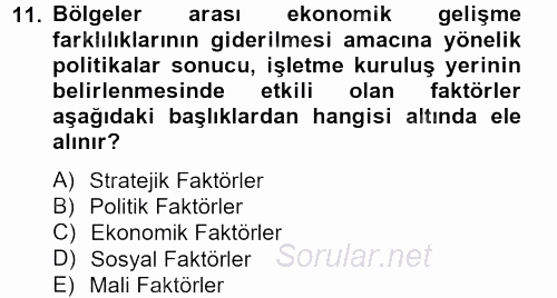 Hayvancılık Ekonomisi 2012 - 2013 Dönem Sonu Sınavı 11.Soru