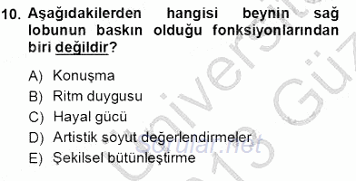 Çocuk Ruh Sağlığı 2012 - 2013 Ara Sınavı 10.Soru