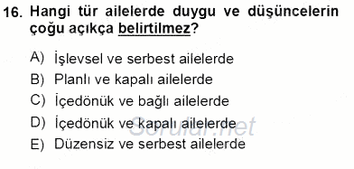 Çocuk Ruh Sağlığı 2012 - 2013 Ara Sınavı 16.Soru