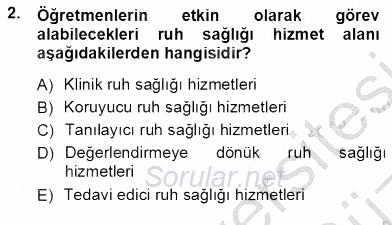 Çocuk Ruh Sağlığı 2012 - 2013 Ara Sınavı 2.Soru