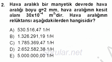 Elektrik Makinaları 2014 - 2015 Dönem Sonu Sınavı 2.Soru