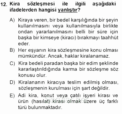 İşletme Hukuku 2014 - 2015 Ara Sınavı 12.Soru