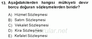 İşletme Hukuku 2014 - 2015 Ara Sınavı 13.Soru