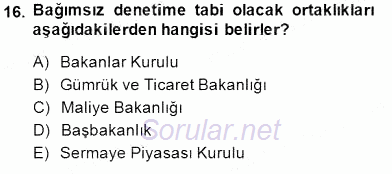 İşletme Hukuku 2014 - 2015 Ara Sınavı 16.Soru