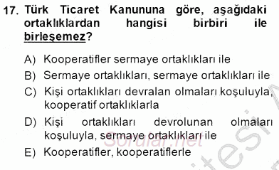 İşletme Hukuku 2014 - 2015 Ara Sınavı 17.Soru