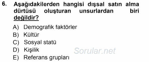 Hizmet Tasarımı 2013 - 2014 Tek Ders Sınavı 6.Soru