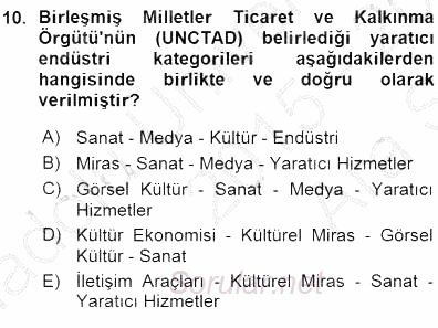 Kültürel Miras Yönetimi 2015 - 2016 Ara Sınavı 10.Soru