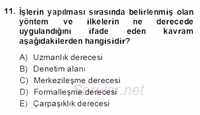 Bina ve Site Yöneticiliği 2013 - 2014 Dönem Sonu Sınavı 11.Soru