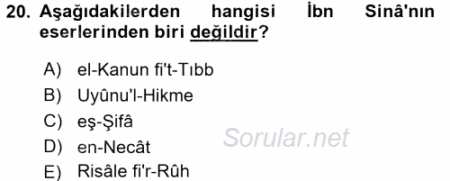 İslam Tarihi ve Medeniyeti 2 2016 - 2017 Dönem Sonu Sınavı 20.Soru