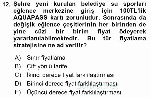 Sanayi Ekonomisi 2016 - 2017 Dönem Sonu Sınavı 12.Soru