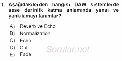 Radyo ve Televizyon Tekniği 2015 - 2016 Dönem Sonu Sınavı 1.Soru
