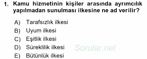 Kamu Mali Yönetimi 2015 - 2016 Ara Sınavı 1.Soru