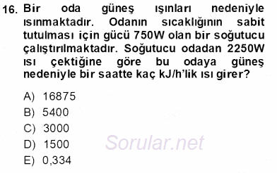 Enerji Analizi 2013 - 2014 Ara Sınavı 16.Soru