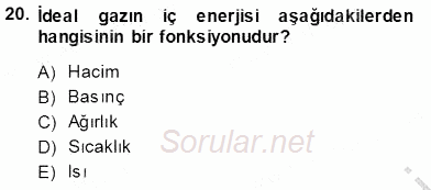 Enerji Analizi 2013 - 2014 Ara Sınavı 20.Soru