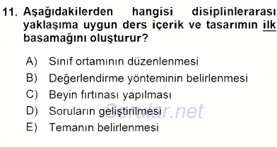 Görsel Sanatlar Eğitimi 2015 - 2016 Dönem Sonu Sınavı 11.Soru