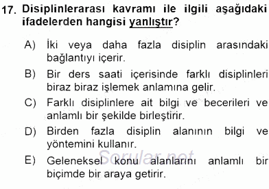 Görsel Sanatlar Eğitimi 2015 - 2016 Dönem Sonu Sınavı 17.Soru