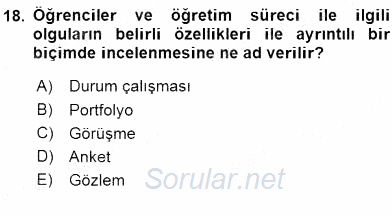 Görsel Sanatlar Eğitimi 2015 - 2016 Dönem Sonu Sınavı 18.Soru