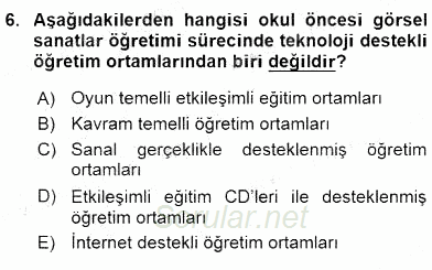 Görsel Sanatlar Eğitimi 2015 - 2016 Dönem Sonu Sınavı 6.Soru