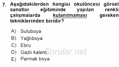 Görsel Sanatlar Eğitimi 2015 - 2016 Dönem Sonu Sınavı 7.Soru