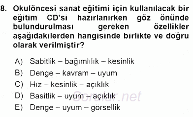 Görsel Sanatlar Eğitimi 2015 - 2016 Dönem Sonu Sınavı 8.Soru