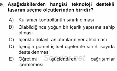 Görsel Sanatlar Eğitimi 2015 - 2016 Dönem Sonu Sınavı 9.Soru