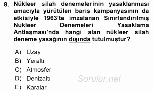 Yeni Toplumsal Hareketler 2015 - 2016 Dönem Sonu Sınavı 8.Soru