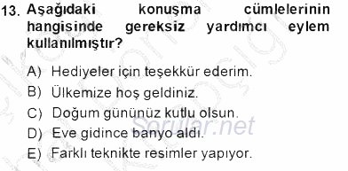 Sözlü ve Sözsüz İletişim 2014 - 2015 Ara Sınavı 13.Soru