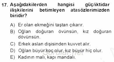 Sözlü ve Sözsüz İletişim 2014 - 2015 Ara Sınavı 17.Soru