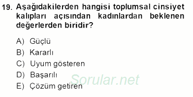 Sözlü ve Sözsüz İletişim 2014 - 2015 Ara Sınavı 19.Soru