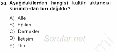 Sözlü ve Sözsüz İletişim 2014 - 2015 Ara Sınavı 20.Soru