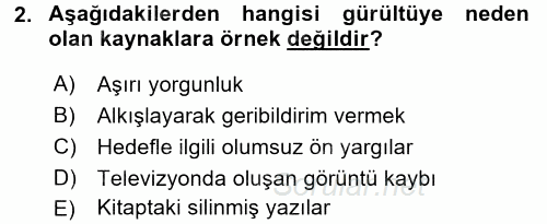 Görüşme Teknikleri 2017 - 2018 Ara Sınavı 2.Soru
