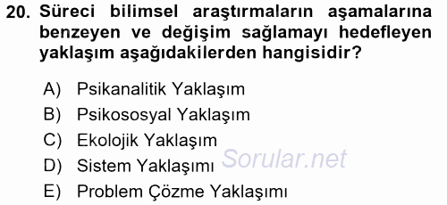 Görüşme Teknikleri 2017 - 2018 Ara Sınavı 20.Soru
