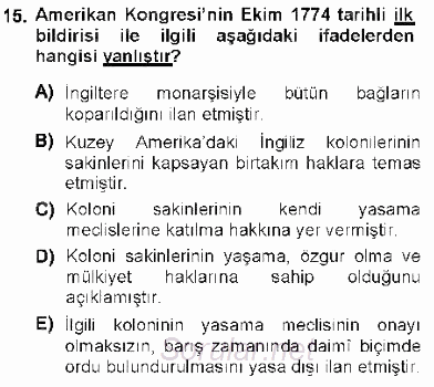 Temel İnsan Hakları Bilgisi 1 2013 - 2014 Ara Sınavı 15.Soru