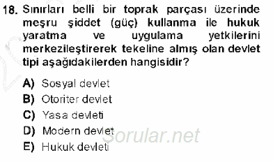 Temel İnsan Hakları Bilgisi 1 2013 - 2014 Ara Sınavı 18.Soru