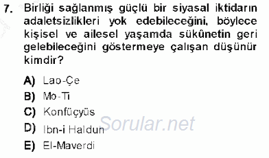 Temel İnsan Hakları Bilgisi 1 2013 - 2014 Ara Sınavı 7.Soru