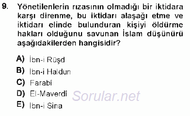 Temel İnsan Hakları Bilgisi 1 2013 - 2014 Ara Sınavı 9.Soru