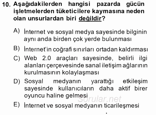 Sosyal Medya 2014 - 2015 Ara Sınavı 10.Soru