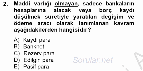 Bankaların Yönetimi Ve Denetimi 2012 - 2013 Ara Sınavı 2.Soru