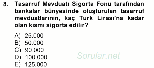 Bankaların Yönetimi Ve Denetimi 2012 - 2013 Ara Sınavı 8.Soru