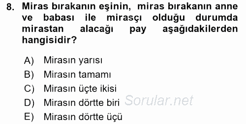 Özel Vergi Hukuku 2 2017 - 2018 3 Ders Sınavı 8.Soru