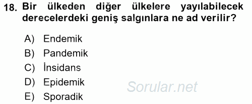 Temel Sağlık Ve Hastalık Bilgisi 2017 - 2018 3 Ders Sınavı 18.Soru