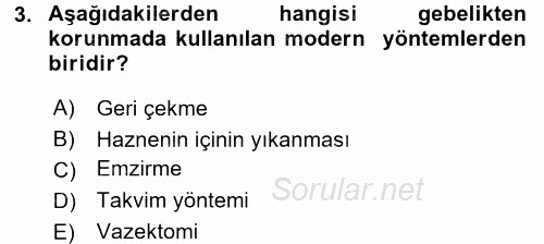 Temel Sağlık Ve Hastalık Bilgisi 2017 - 2018 3 Ders Sınavı 3.Soru