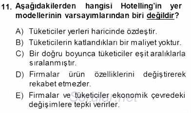 Sanayi Ekonomisi 2014 - 2015 Dönem Sonu Sınavı 11.Soru