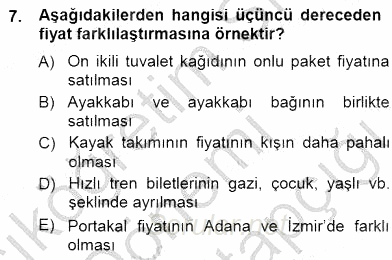 Sanayi Ekonomisi 2014 - 2015 Dönem Sonu Sınavı 7.Soru