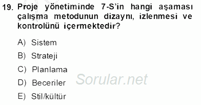 Boş Zaman ve Rekreasyon Yönetimi 2013 - 2014 Tek Ders Sınavı 19.Soru