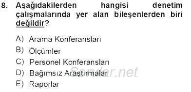 Boş Zaman ve Rekreasyon Yönetimi 2013 - 2014 Tek Ders Sınavı 8.Soru