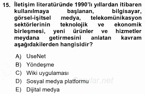 İnternet Yayıncılığı 2015 - 2016 Ara Sınavı 15.Soru